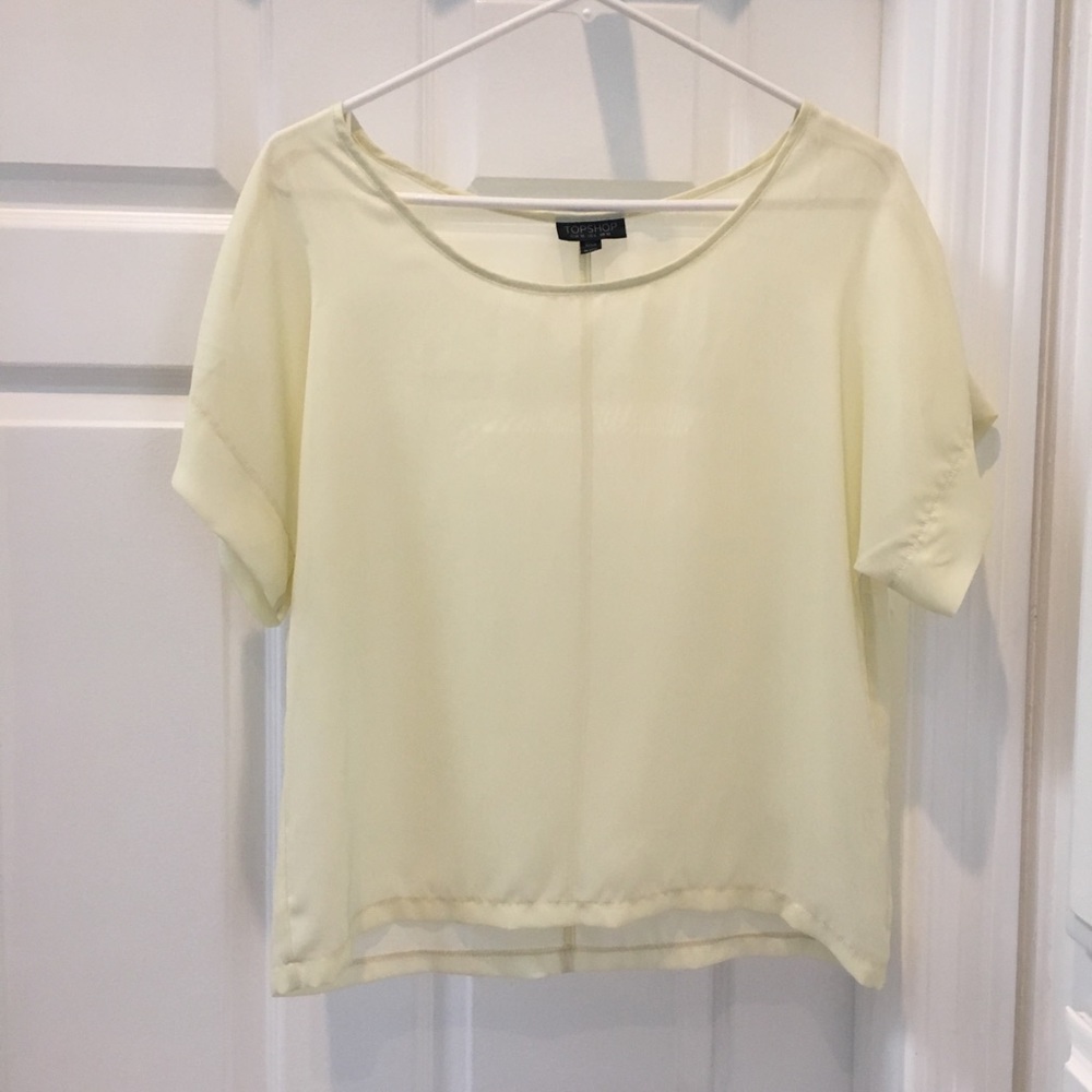 Yellow boxy Topshop top